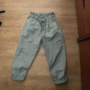 Green paper bag jeans